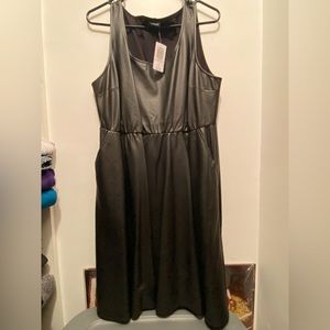 Black Leather-like Dress